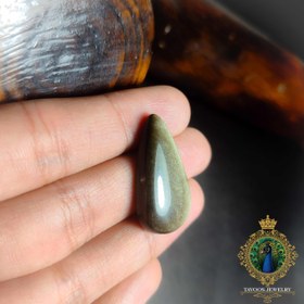 تصویر سنگ ابسیدین طلایی طبیعی | تراش فانتزی (اشک) | 5.97 گرم 