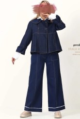 تصویر ست کت و شلوار جین زنانه گره استایل مدل پاریس 