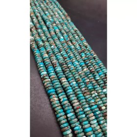 تصویر ریسه سنگ فیروزه آفریقایی طرح واشری سایز 8 کد10661 