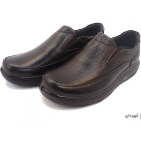 تصویر کفش مردانه چرم طبیعی کارس کشی قهوه‌ای ارسال رایگان با گارانتی 