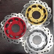 تصویر صفحه دیسک ترمز جلو دیسکی موتور سیکلت هندا (رنتالی) کیفیت وارداتی - طلایی 