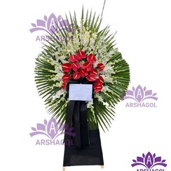 تصویر تاج گل تسلیت یک طبقه کد a2043 