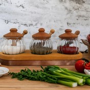 تصویر ست 3 عددی ظرف ادویه، عسل و مربا هانی 