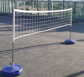 تصویر پایه والیبال قمقمه ای میله متحرک تلسکوپی دستی - تور مشکی 