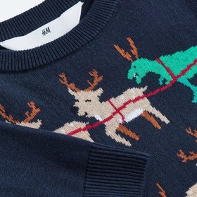 تصویر بافت سرمه ای بچه گانه کریسمسی برند H&M 