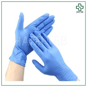 تصویر دستکش نیتریل بدون پودر اچ دی 100 عددی سایز لارج HD Medical Nitrile Examination Gloves 100Pcs size L