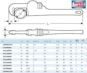 تصویر آچار شلاقی سوپراگو SUPER EGO سایز 6 – 60 اینچ Super Ego Heavy Duty Pipe Wrench Size 6-60 Inch