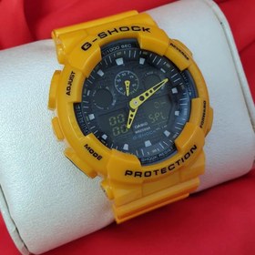 تصویر ساعت مچی مردانه و پسرانه کاسیو جی شاک دور قاب زرد پررنگ CASIO G SHOCK 