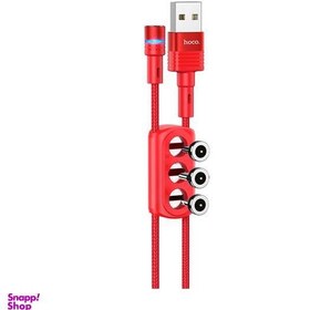 تصویر کابل تبدیل USB به لایتنینگ USB-C microUSB هوکو مدل U98 3IN1 Magnetic طول 120 سانتی متر 