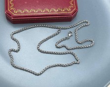 تصویر زنجیر طنابی استیل ۶۰ سانتیمتر نقره ای 