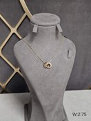 تصویر گردنبند نقره وارداتی مدل دایره کد Z1P9 - طلایی 