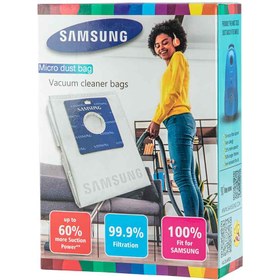 تصویر پاکت جاروبرقی سامسونگ میکروفیلتری نانو بسته 5 عددی وارداتی Imported nano microfilter Samsung vacuum cleaner envelope 5 pieces