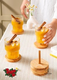 تصویر زیر لیوانی چوبی (۶ عدد) 