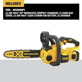 تصویر کیت اره برقی بی سیم DCCS620P1 دیوالت DEWALT 20V XR cordless chainsaw DCCS620P1