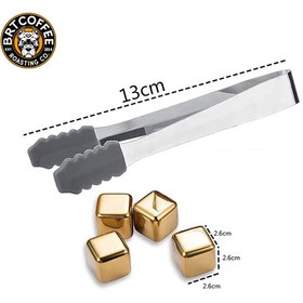 تصویر قالب یخ مکعبی طلایی هشت تایی 