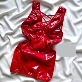 تصویر لباس خواب فانتزی ورنی زنانه کد 9012 مشکی 