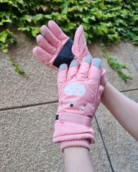 تصویر دستکش بچه‌گانه شمعی ضدآب توکرکی طرح گربه 