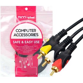 تصویر کابل آنالوگ تسکو مدل TC13 طول 1.4 متر TSCO TC13 AV RCA 3 to 3 cable