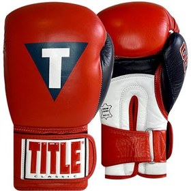 تصویر دستکش بوکس چرم TITLE مدل Gel World 