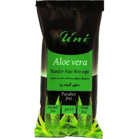 تصویر دستمال مرطوب یونی لد مدل Aloe Vera بسته 12 عددی 