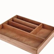 تصویر جا قاشقی و چنگال و ابزار چوبی بامبو کابینتی Bamboo wooden cutlery and tool holder for cabinet