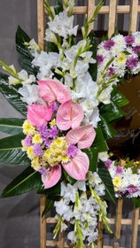 تصویر پایه گل ترحیم یک طبقه 