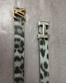 تصویر کمربند زنانه پلنگی سفید 