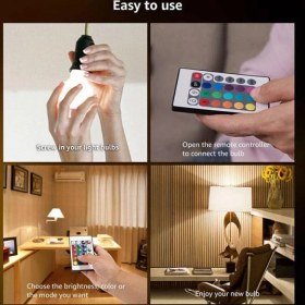 تصویر لامپ LED هوشمند کنترل دار مدل RGBW 