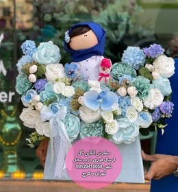 تصویر دسته گل هدیه زایمان 