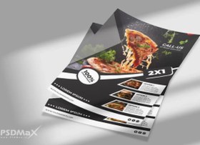 تصویر تراکت لایه باز فست فود مشکی 