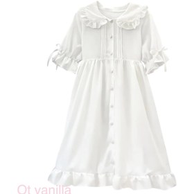 تصویر پیراهن سفید کیوت دخترانه Cute white coquette dress