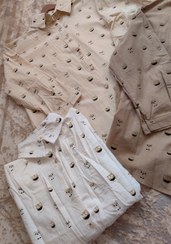 تصویر شومیز زنانه آستین بلند نخی وارداتی خنک و نرم رنگ سفید 