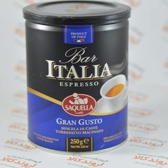 تصویر قهوه ایتالیا آبی مدل گرن گوستو ساکوئلا 250 گرمی Saquella Espresso Bar Italia Gran Gusto 250g