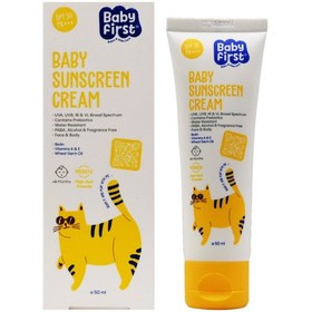 تصویر کرم ضد آفتاب کودکان بیبی فرست SPF30 حجم 50 میلی لیتر Baby First Kids Sunscreen Cream SPF30 50ml