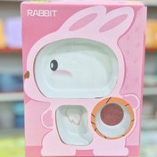 تصویر ظرف غذای بامبو طرح خرگوش 