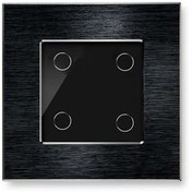 تصویر کلید لمسی چهار پل Livolo تویا آلومینیومی مشکی WiFi کلید لمسی چهار پل تویا آلومینیومی مشکی