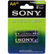 تصویر باتری آلکالاین قلمی(AA) سونی بسته 2 عددی SONY BATTERY ALKALINE AA