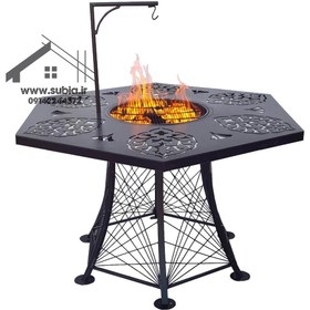 تصویر آتشدان فلزی 6 ضلعی 