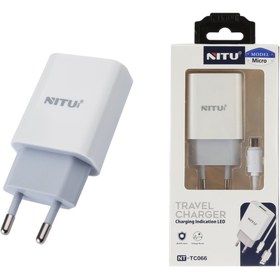 تصویر شارژر دیواری نیتو (Nitu) مدل NT-TC66 همراه با کابل MicroUsb 