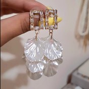 تصویر گوشواره طرح گل صدفی 