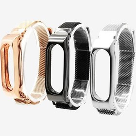 تصویر بند بافت ریز فلزی دستبند سلامتی شیائومی مدل Mi Band 2 