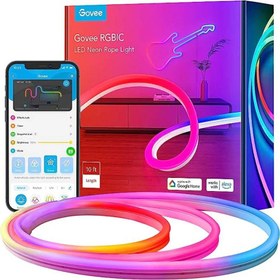 تصویر ریسه هوشمند نئون فلکسی 3 متری گووی مدل Govee RGBIC LED Neon Rope Lights H61A0 Govee Neon 3M LED Strip Light H61A0