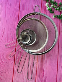 تصویر الک استیل دسته دار Steel sieve with handle