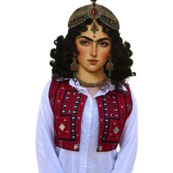 تصویر جلیقه سوزندوزی ایینه کاری 