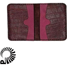 تصویر کیف کارت چرم زرشکی 