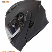 تصویر کلاه کاسکت فک متحرک DA1 رنگ مشکی مات مدل 102 