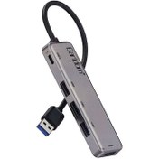 تصویر هاب USB ارلدام مدل ET-HUB12 با ۵ پورت USB و ۱ پورت تایپ سی 