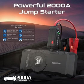 تصویر جامپ استارتر و پاور بانک پرومیت مدل PatrolPack2(ظرفیت 12000 میلی آمپر) | Promate car jump starter PatrolPack2 