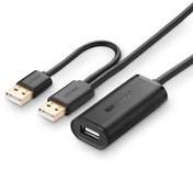 تصویر کابل افزایش طول USB 2.0 یوگرین مدل 20214 طول 10 متر Ugreen 20214 USB 2.0 Extension Cable 10m