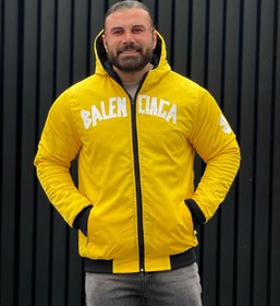 تصویر کاپشن کلاه دار BALENCIAGA زرد 